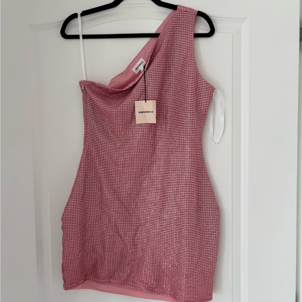 Superdown Pink One Shoulder Dress - Picture 2 of 5